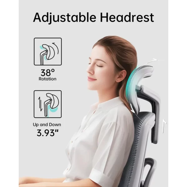JHK High-Back Mesh Ergonomic Computer Chair – Adjustable Lumbar & 3D Armrests - Image 5