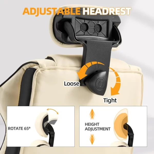 6-Point Heated Massage Gaming Chair with Footrest & Reclining Ergonomic Design - Image 3