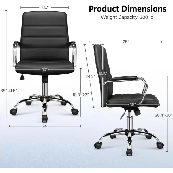 Executive Mid-Back Office Chair with Lumbar Support - Image 3