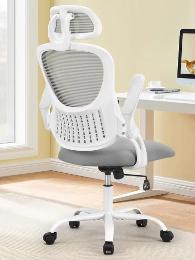 JHK Mesh Office Chair – Flip-Up Arms, Headrest & Lumbar