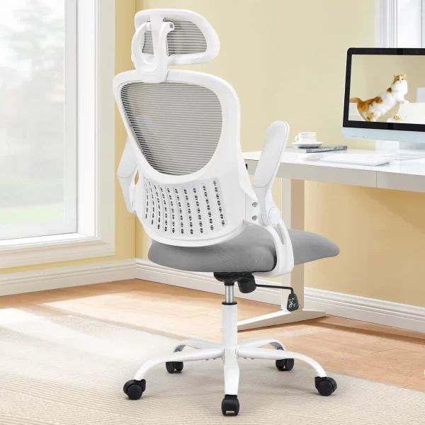 JHK Mesh Office Chair – Flip-Up Arms, Headrest & Lumbar