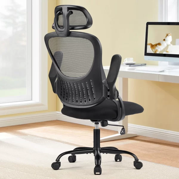 JHK Mesh Office Chair – Flip-Up Arms, Headrest & Lumbar - Image 7