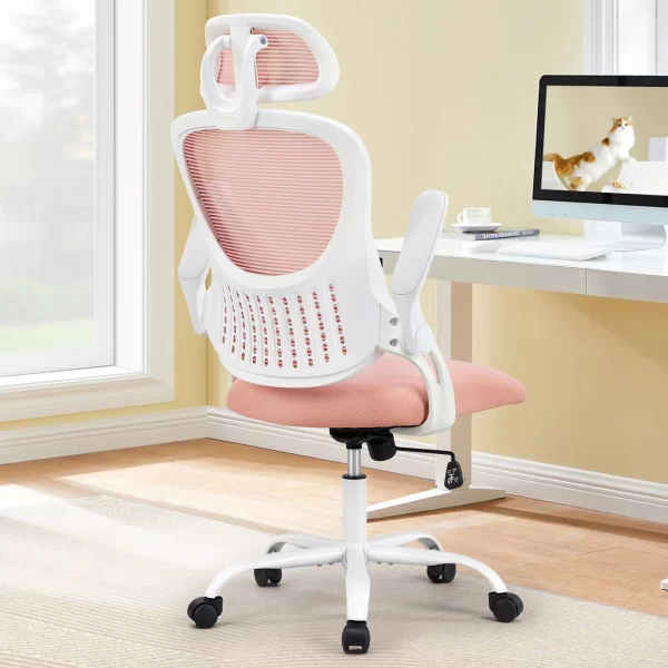 JHK Mesh Office Chair – Flip-Up Arms, Headrest & Lumbar - Image 8