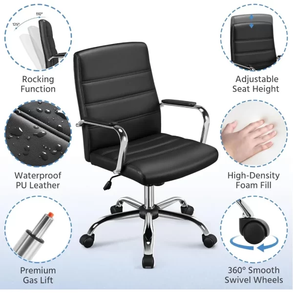 Executive Mid-Back Office Chair with Lumbar Support - Image 6