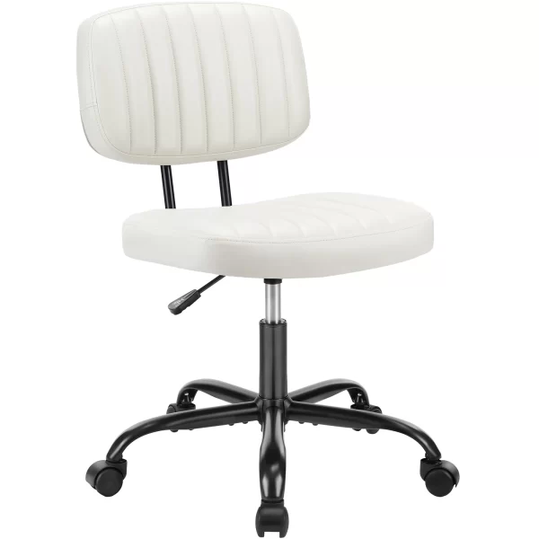 Compact Swivel Office Chair – PU Leather, Armless, Lumbar Support, Adjustable Height - Image 7
