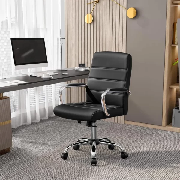 Executive Mid-Back Office Chair with Lumbar Support - Image 2
