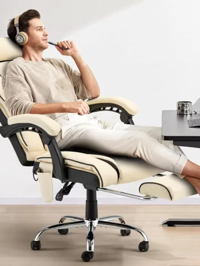 6-Point Heated Massage Gaming Chair with Footrest & Reclining Ergonomic Design