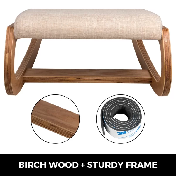 VEVOR PosturePro Ergonomic Kneeling Chair – Rocking Wood Frame with Thick Cushion - Image 4