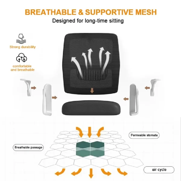 AeroFlex Pro Ergonomic Mesh Office Chair – High Back, Adjustable Swivel - Image 4