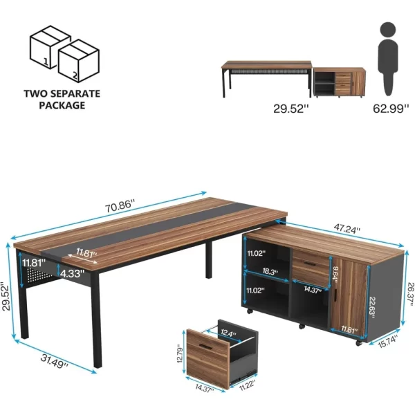 “Summit Pro 2-Piece L-Shaped Executive Desk & File Cabinet Set – 70” Office Workstation” - Image 6