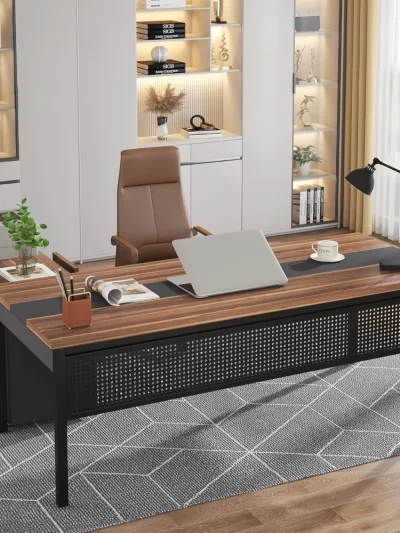 “Summit Pro 2-Piece L-Shaped Executive Desk & File Cabinet Set – 70” Office Workstation”