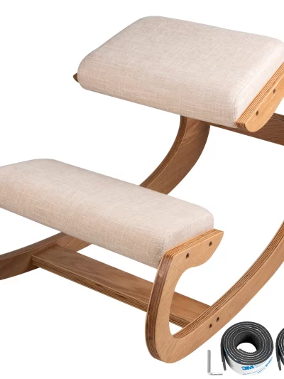 VEVOR PosturePro Ergonomic Kneeling Chair – Rocking Wood Frame with Thick Cushion
